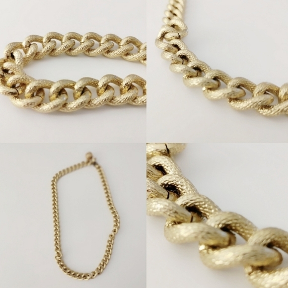 Anne Klein | Jewelry | Vintage Gold Giant Link Chain Lyon Curb Necklace ...